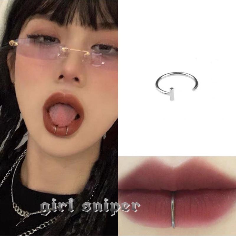 Titanium Steel Multi-Purpose Lip Clip Ear Clip Earrings For Men Women Unisex Punk Cool Hip-Hop Non-Piercing Jewelry
