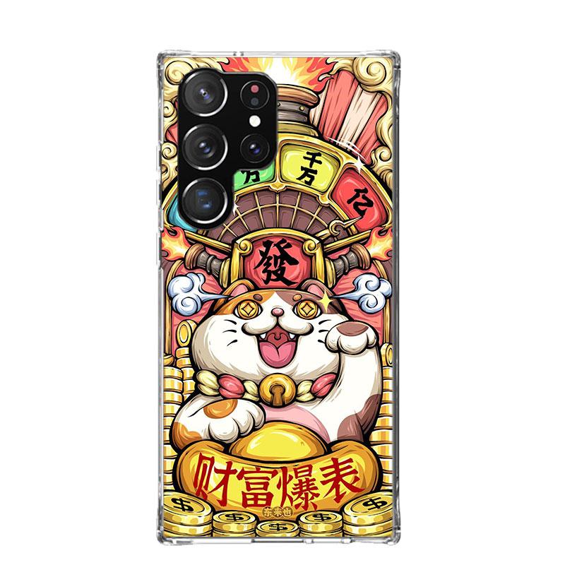 Lucky Cat Maneki Neko Japanese Phone Case For Samsung Galaxy S25 Edge S24 S23 S22 S21 FE S20 Ultra S10 Plus + Art Customized Coq