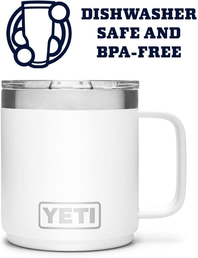 YETI Various Rich Colors Rambler 10oz Thermal Insulation Mug with Lid Sliding Colors, (296ml) (Magnetic, Type) (White) [Product]