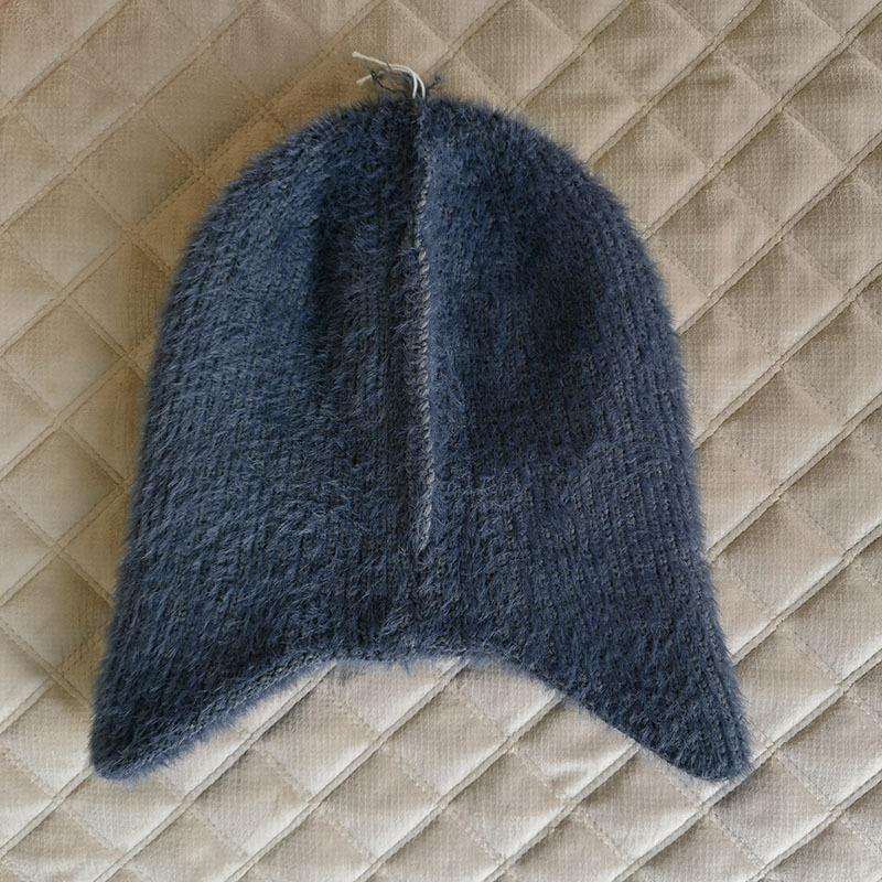 Outdoor warm knitted hats, winter wool earmuffs, men's and women's autumn and winter hats, stretch thick windproof hats, cycling hats