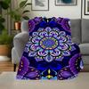 "Vibrant Mandala Patterned Fabric - Bohemian Style Decorative Material"Blanket Flannel Throw Blanket for Sofa, Bed, Travel, Camping, Office,