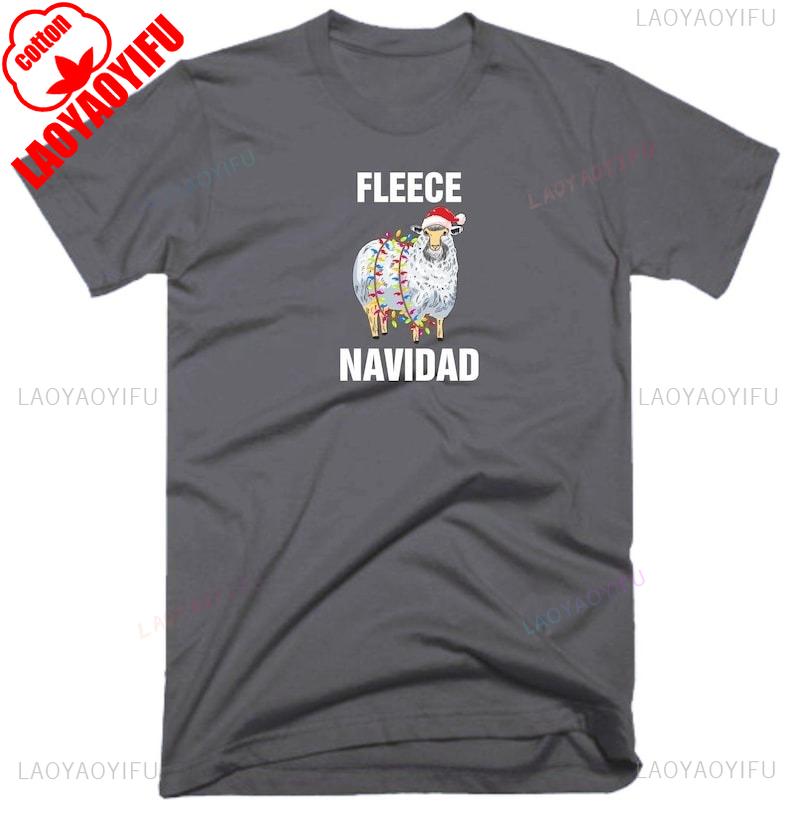 Lovely Fleece Navidad T Shirt Christmas Clothing Funny Rude Offensive Joke Xmas Lights Festive Sheep Birthday Gift Regular Tee
