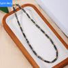 High-end Natural Stone Crystal Cylindrical Bamboo Necklace Pendant Light Luxury Niche Design Exquisite Clavicle Chain for Women