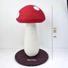 Compact Red Umbrella Cat Tree with Sisal Mushroom Scratch Board - No Shedding, Ideal for Small Cats, Claw Maintenance, and Space-Saving Playtime