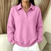 Sudadera de punto informal para mujer con manga larga y botones en la parte delantera