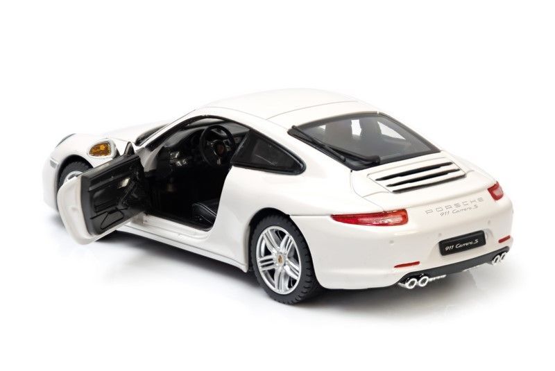 Porsche 911 Carrera S Blanco Coche Modelo de Metal Escala 1:24 Presente