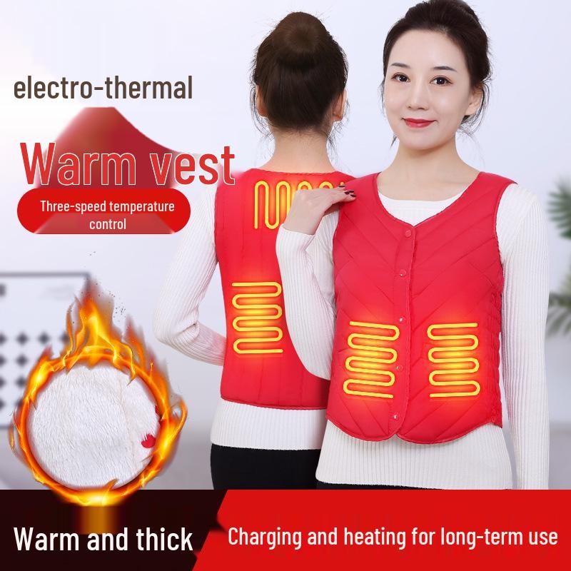 Women's Electric Heated Cotton Vest with USB Charging and Smart Temperature Control