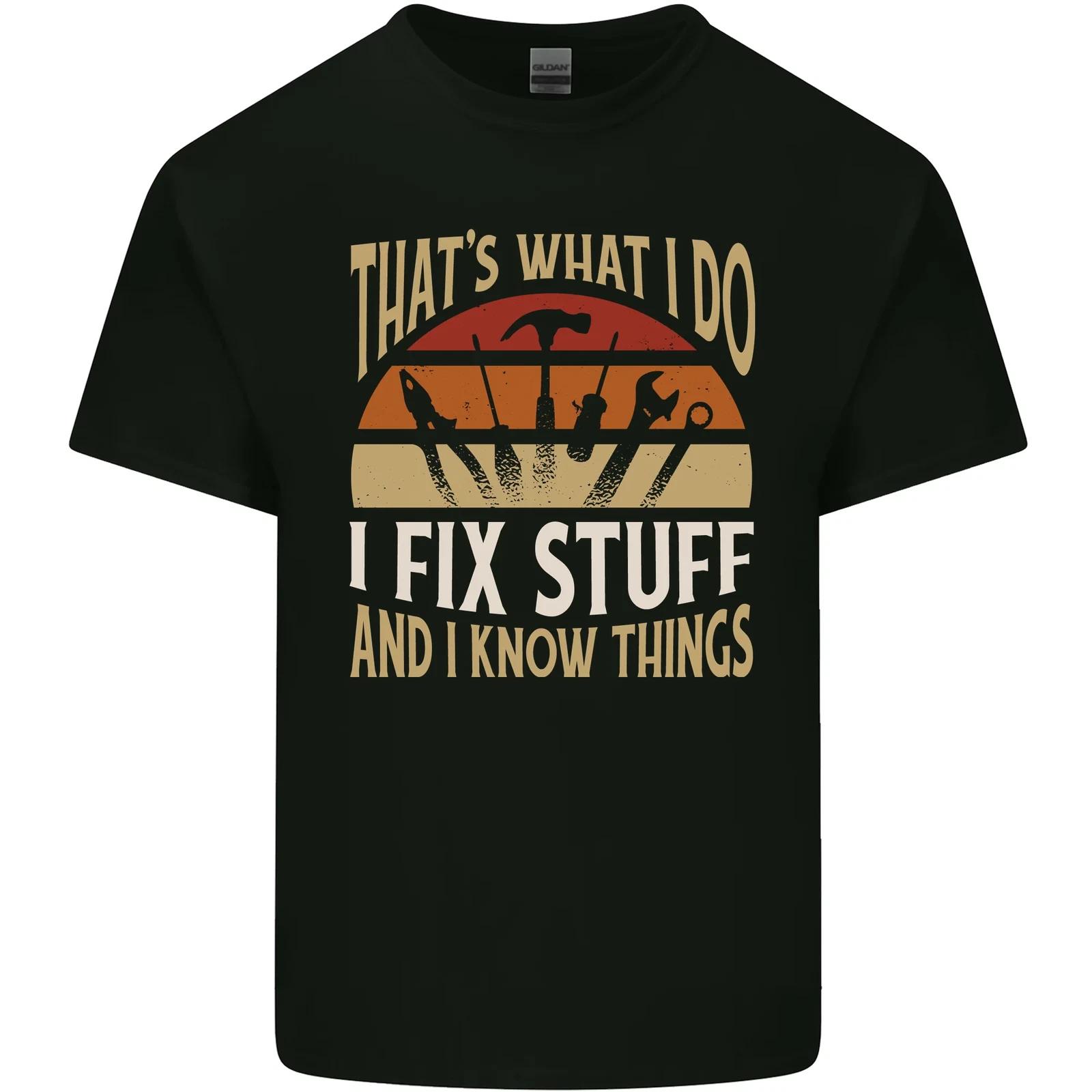 I Fix Stuff Funny Electrician Sparky Mechanic Kids T-Shirt Childrens S