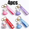 Cute Cartoon Hello Kitty Keychain Teacup Key Chain Women Girl Schoolbag Shoulder Bag Car Keyring Kid Kawaii Gift Festival gifts