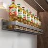 Light Luxury Kitchen Storage Rack Seasoning Rack Carbon Steel No Drill Wall Mounted Spice Rack For Home Wall Organizer Shelf