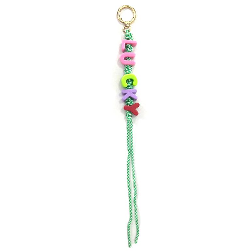 Acrylic Letter Braided Keychain Colorful Nylon Rope Keyring Women Bag Pendant Handbag Charms Key Hanging Decoration