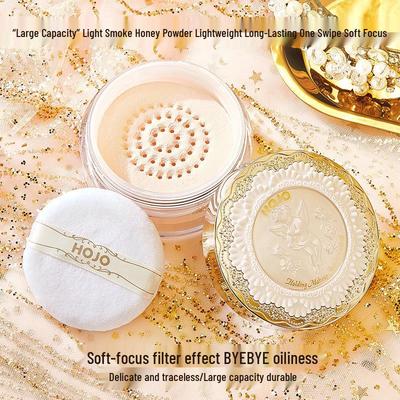 HOJO Angel Light Dlouhotrvající voděodolný sypký fixační pudr - Kontrola mastnoty, Lehký, Velká kapacita medový pudr pro ženy.