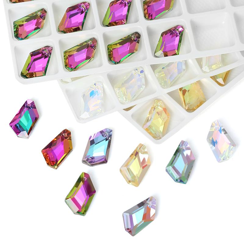 12Pcs Austria Crystal Pendant Loose Rhinestone Beads Charms Glass Jewelry Gems Stones for DIY Necklace Jewelry Making 11Styles