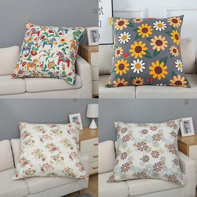 Floral Series Printing Pattern Decoration Home Pillowcase Square Office  Cushion Cover