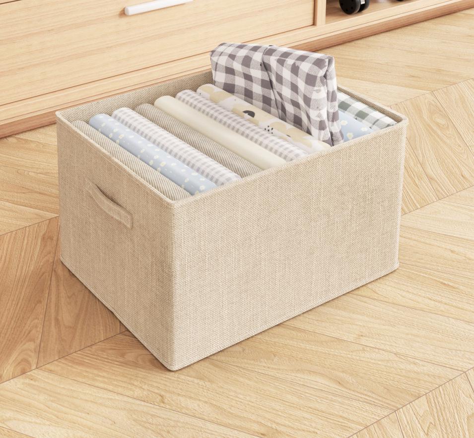 Foldable Cotton & Linen Wardrobe Organizer with Handle for Pants and Underwear