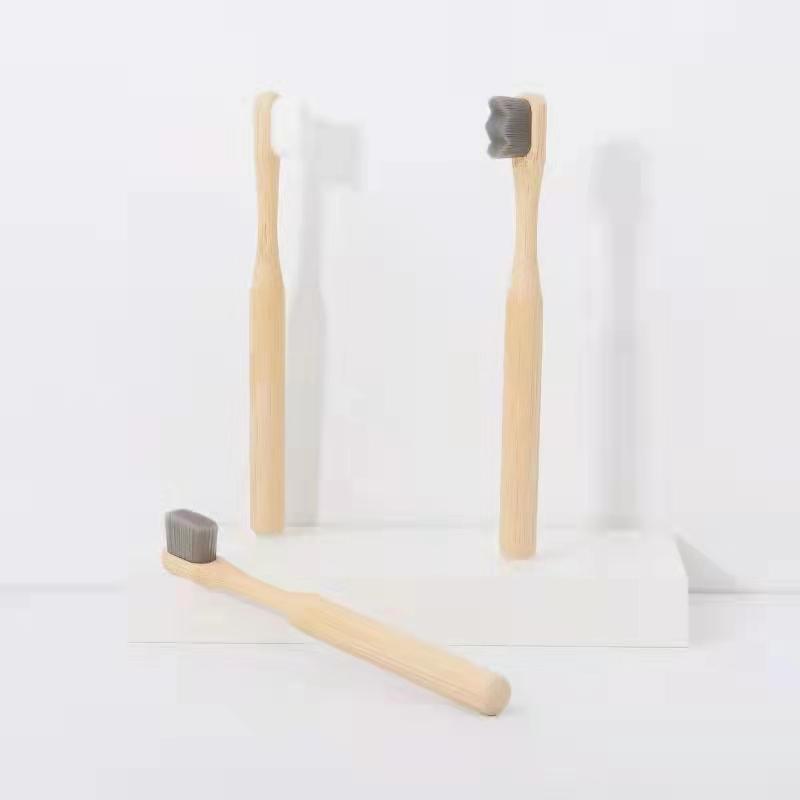Natural Bamboo Toothbrush with Bamboo Wooden case 100% Biodegradable Charcoal Tooth Brush for Kids and Adults BPA Free чёрный