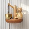 Bell For Door Opening Magnetic Fishing Cat Door Chime Playful Fishing Cat Wind Chime Magnetically-Attached Wood Doorbell Home