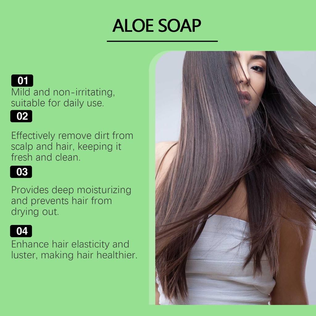 Ouhoe Aloe Vera Essential Oil Hair Soap Nourishing Cleansing And Softening For Healthy Hair