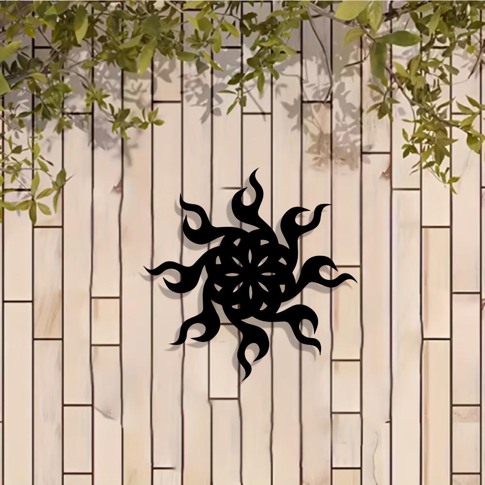Sun Metal Wall Art Outdoor Sculpture Weatherproof Iron Gift Yard Garden Fence