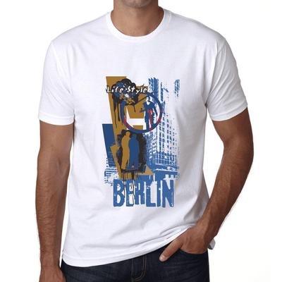 Men’s Vintage Tee Shirt Graphic T Shirt Berlin Lifestyle White
