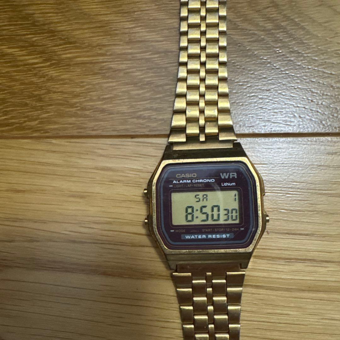 CASIO A159WGE digital watch gold color
