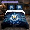 Set Lenzuola Manchester City Modello 3 Pezzi Morbida Copripiumino in Microfibra con Federe per Camera da Letto