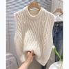 Women's Autumn and Winter Round Neck Hollow Casual Knitted Sweater Vest