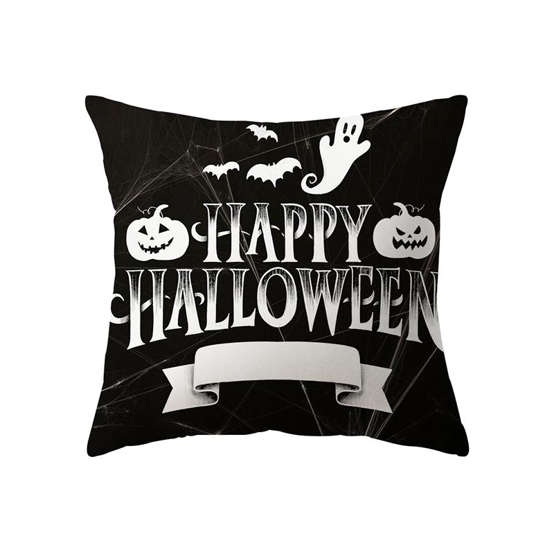 Letter Print Halloween Theme Pillow Cover Sofa Cushion  Holiday Gift Party Decoration Home Decor
