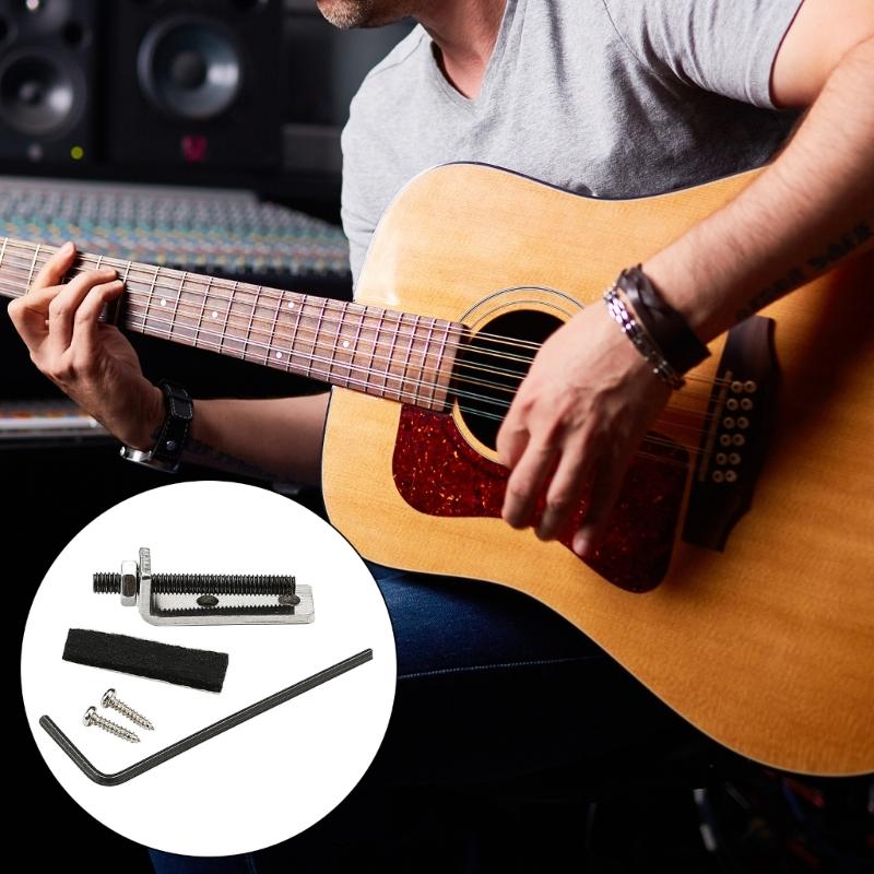 Tremolo Stopper Replacement Electric Guitar Metal Tremolo Bridge Stopper Stabilizer with Mounting Screws and Wrench