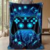 Pixel Game Controller Art Theme Blanket Lightweight Warm Flannel Blanket Decorative Throw Blanket for Home Decoration