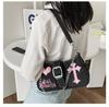 Y2K Sweet Cool Women's Underarm Bag Hot Girls Pink Shoulder Bags Messenger Bag Retro Design Female Chain Purse Armpit Handbags