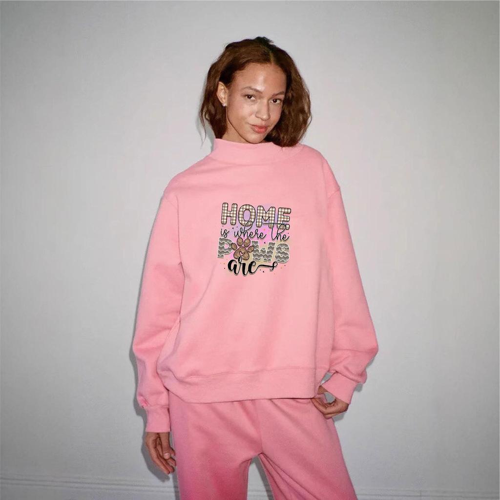 Women's Trendy Printed High Neck Sweatshirt - Spring & Autumn Casual Comfort