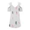 Women's Printed V-Neck Strapless Short Sleeve Spliced Lace Dress