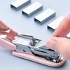 Mini-Tacker-Set Tragbarer Kleiner Tacker und Klammern zum Binden von Papier Student Büro Schreibwaren Blau Rosa Weiß