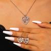 Mama Micro-inlay Zircon Flower Hollowed-out Heart Pendant Necklace Earrings Sets for Women Exquisite Mother's Day Gifts Jewelry