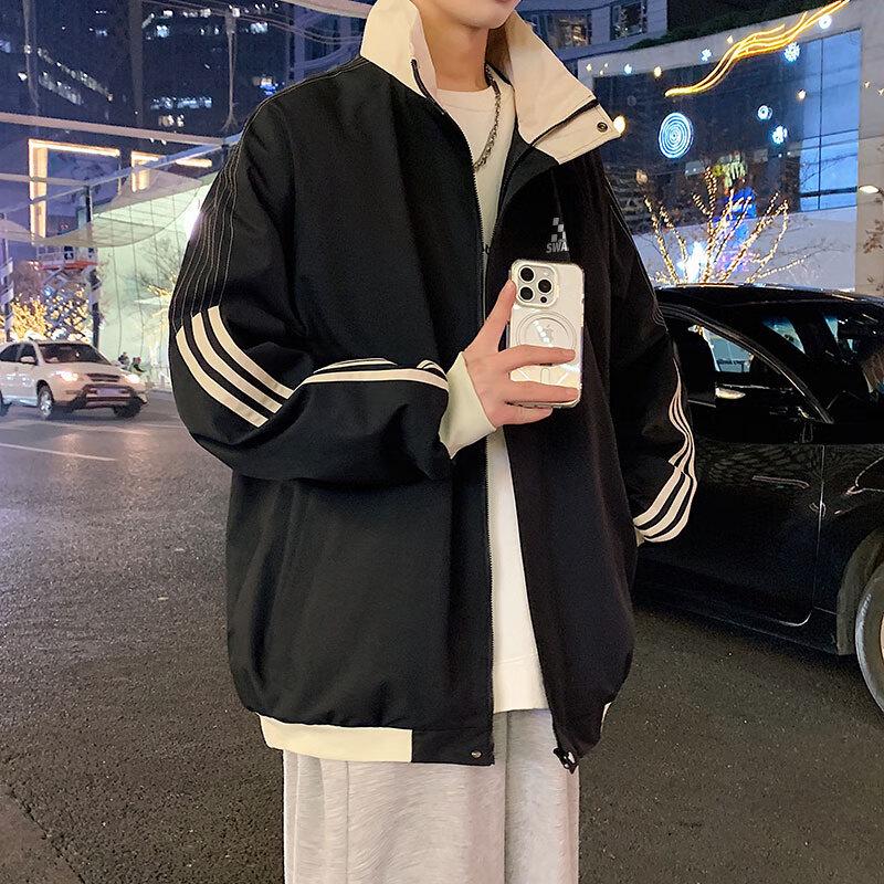 SWAMP AREA Unisex Retro Patchwork Baseball Workwear Jacket