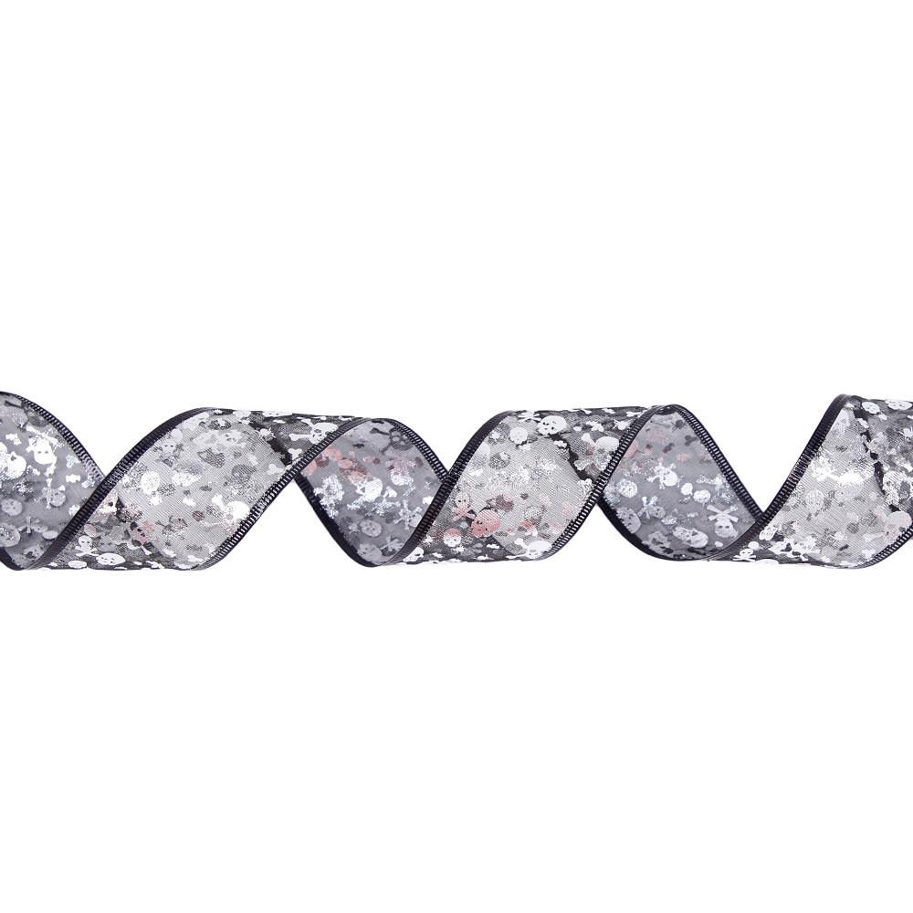 Elegant Led Light String With Double Layer Mesh Ribbon For Halloween Party Decor