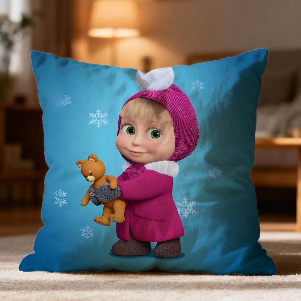 

Модна наволочка M-MMasha and the Bear, м яка, що миється, для подушки, багатофункціональна для дивана, ліжка, подорожей, офісу 30cmx30cm