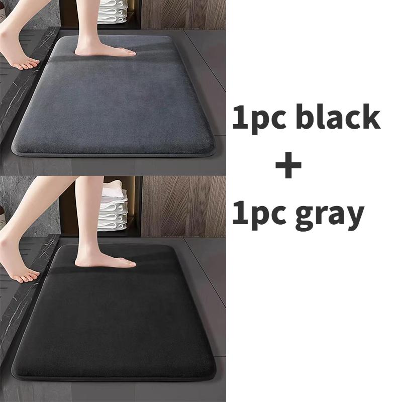 Thick Absorbent Non-Slip Bath Mat, Quick-Dry Bathroom Rug, Ultra-Thick Kitchen Door Mat, Water-Resistant Bedroom Floor Pad