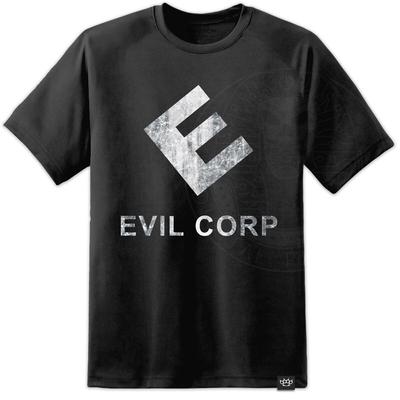 Mr Robot - Maglietta con Logo Evil Corp Stile Usurato FSociety Hacker Collective TV