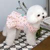 Floral Pet Cat Small Dog Teddy Pomeranian Dog Clothes Summer Princess Traction Skirt