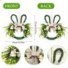 Easter Bunny Themed Artificial Flower Wreath, Spring Shaped Flower With Bunnies Ear Knot For Front Door,
