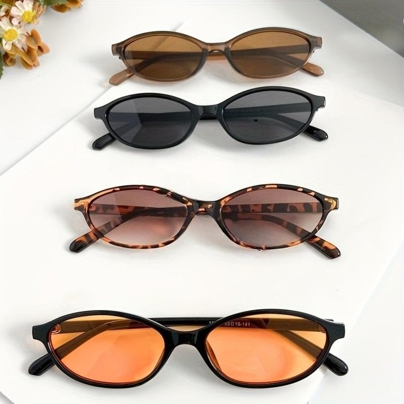 

4-pack small oval unisex fashion glasses, decorative eyewear for casual, parties & shows