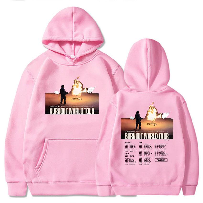 Boywithuke Burnout World Tour 2025 Hoodies Sudadera Mujer Hooded Women Men Casual Sweatshirts Singer Graphic Printed Pullovers
