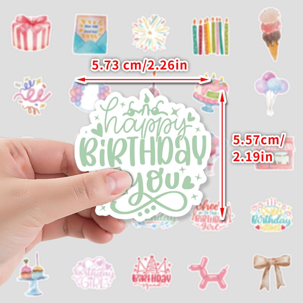 50 Birthday Series Graffiti Stickers DIY Stationery Stickers Water Cup Computer Skateboard Waterproof Decorative Stickers