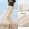 Bohemian Crochet Knit High-Waist Long Skirt