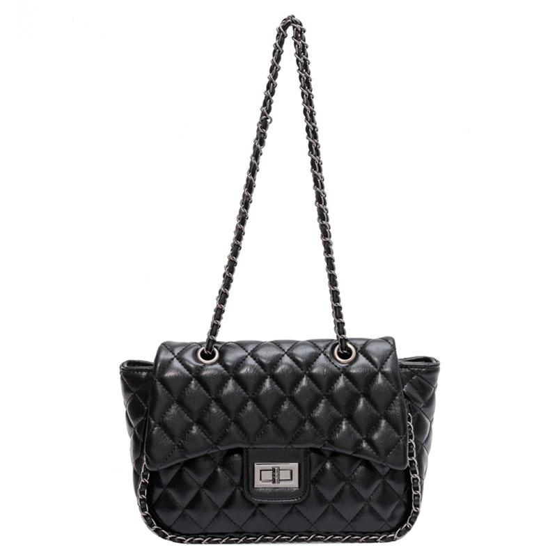 

Сумка-цепочка с ромбом, женская, большой емкости, 2024, новая осенняя универсальная сумка-мессенджер для пожилых людей в иностранном стиле No specification чёрный