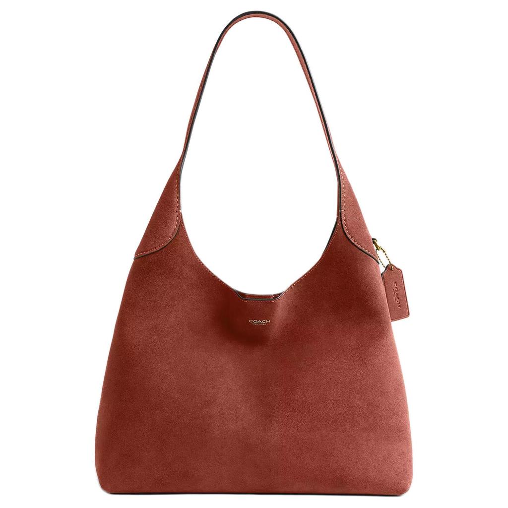Coach Brooklyn 35 Embossed Design Suede Shoulder Bag Large Women Shoulder Bag Brown CCU01-B4AY