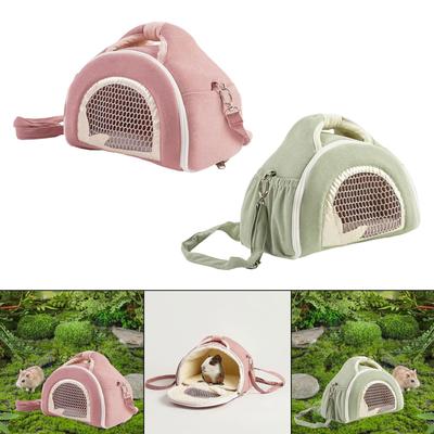 Hamster Transporttasche mit Netzfenster Outdoor-Lebensraum Eichhörnchen Reise Handtasche Tragbar für Kleintier Hamster Chinchilla Ratte