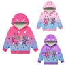 Girls Steal a Brainrot 67 Cartoon Printed Hooded Zipper Long Sleeves Jacket